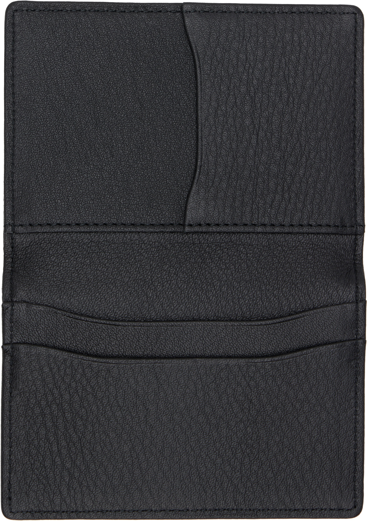 YOHJI YAMAMOTO Black Leather Bifold Card Holder