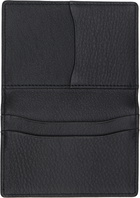 YOHJI YAMAMOTO Black Leather Bifold Card Holder