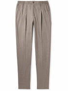 Rubinacci - Straight-Leg Pleated Wool-Flannel Trousers - Neutrals