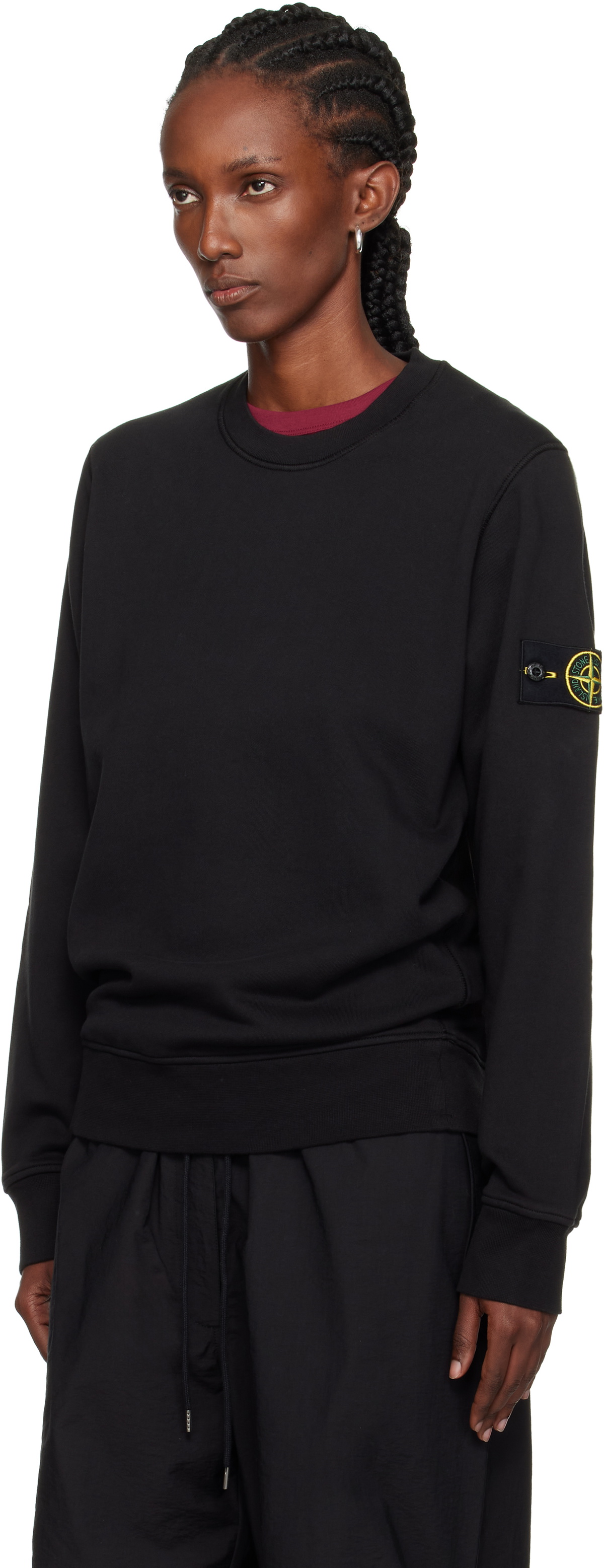Stone Island Black 6100060 Organic Cotton Fleece Sweatshirt