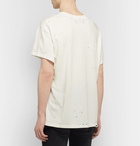 AMIRI - Distressed Printed Cotton-Jersey T-Shirt - Off-white