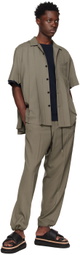 sacai Taupe Pleated Shirt