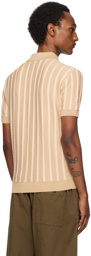 King & Tuckfield Brown Textured Stripe Polo