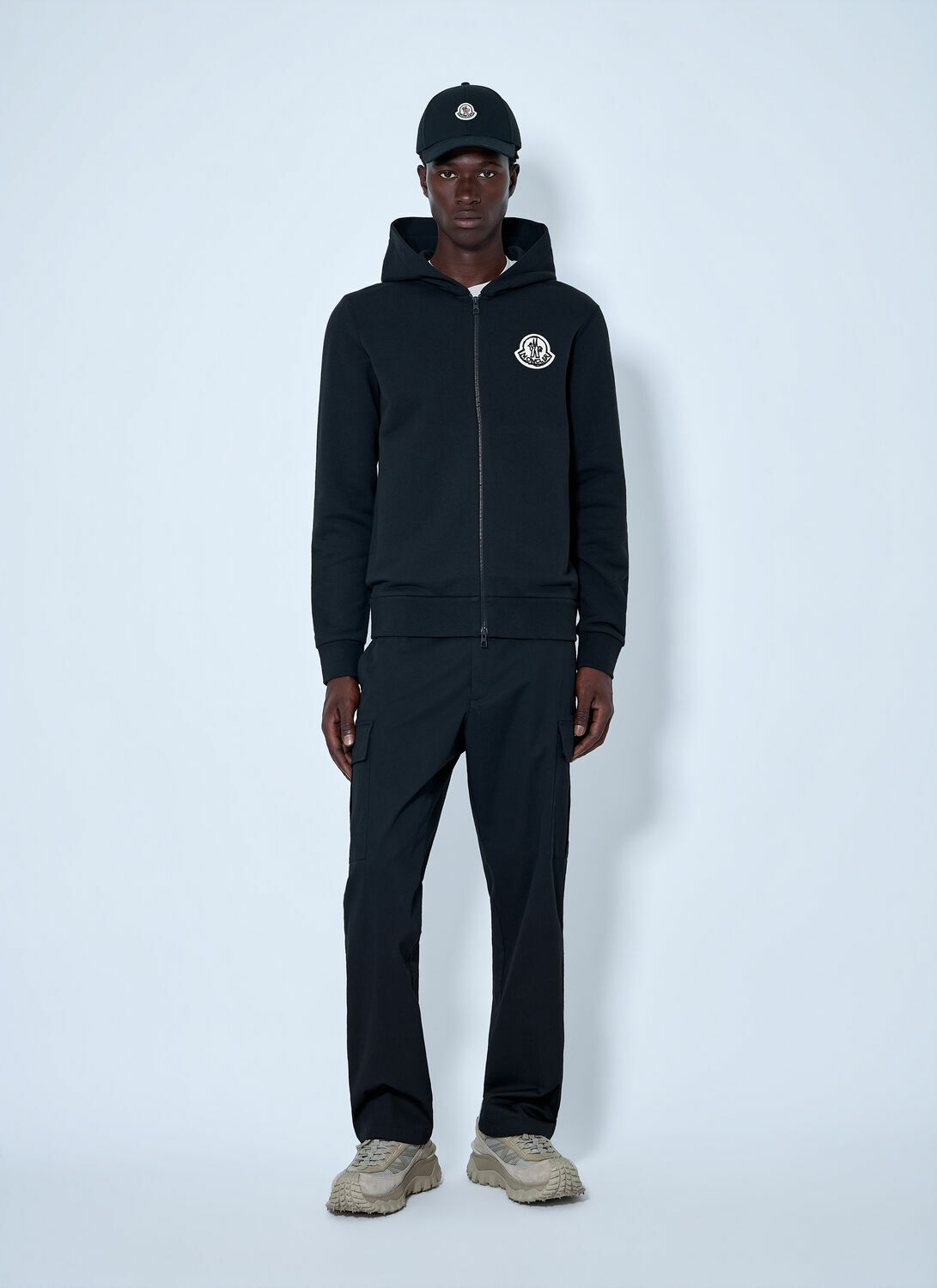 Moncler Zip Hoodie with Logo Patch