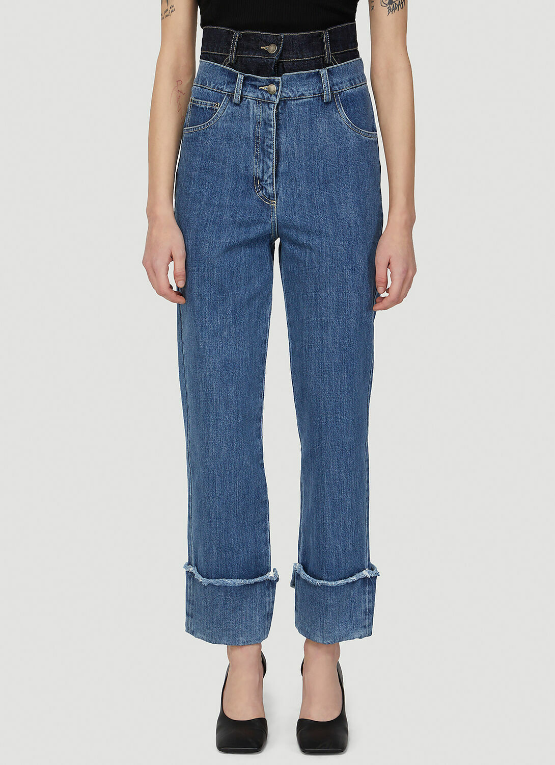 Rokh Contrast Waistline Jeans 