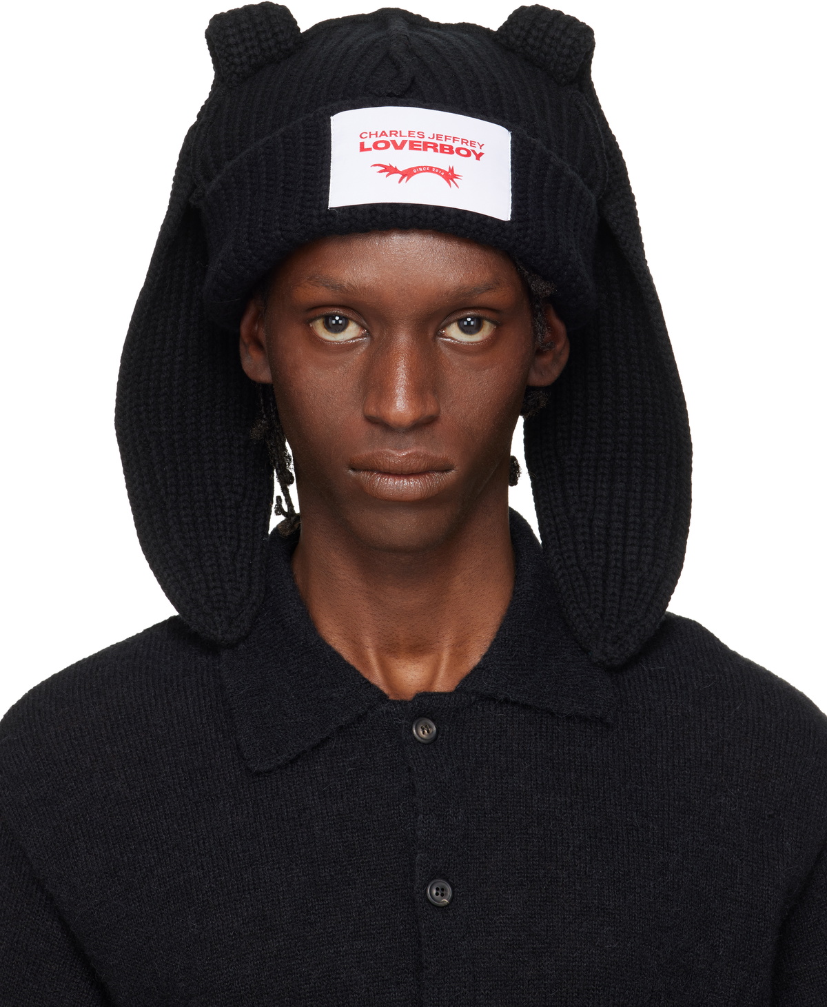 Charles Jeffrey LOVERBOY Off-White Chunky Rabbit Beanie Charles