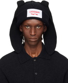 Charles Jeffrey LOVERBOY Black Chunky Rabbit Beanie