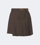 Sacai Pleated asymmetric wool skort