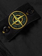 Stone Island - Logo-Appliquéd Cotton-Fleece and Shell Hooded Jacket - Black