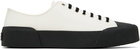 Jil Sander White & Black Canvas Sneakers