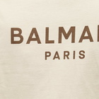 Balmain Men's Paris Logo T-Shirt in Ivory/Brown