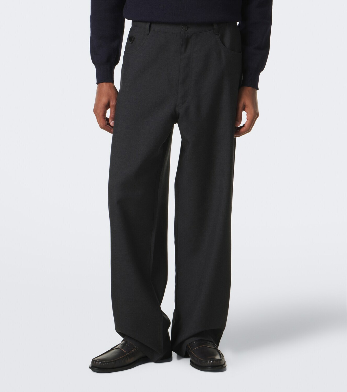 Prada Virgin wool wide-leg pants Prada