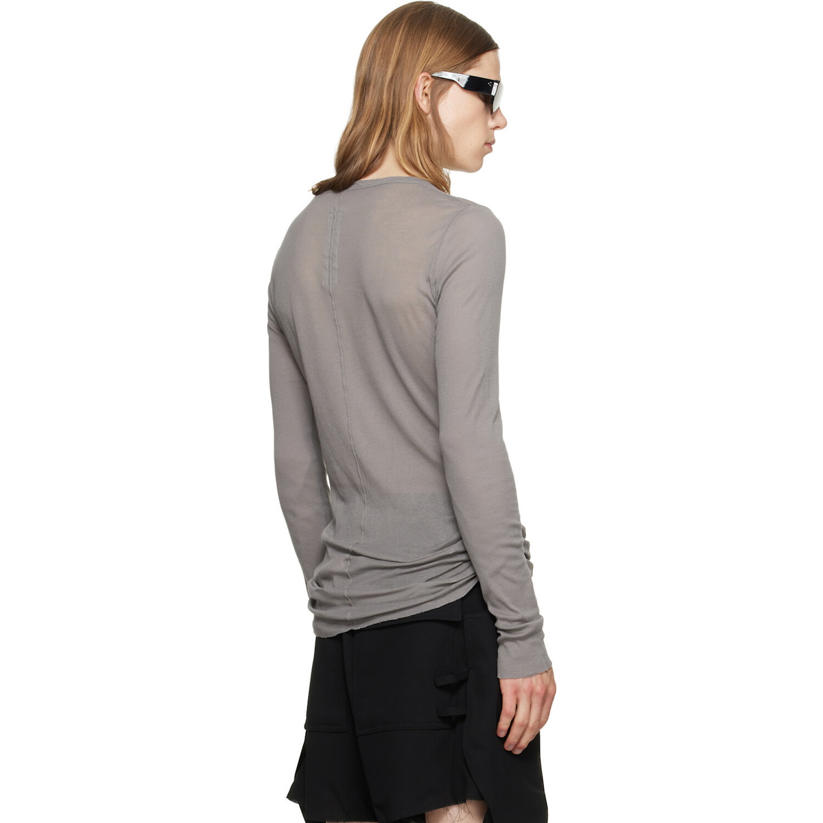 Rick Owens Gray Tower Rib LS T-shirt