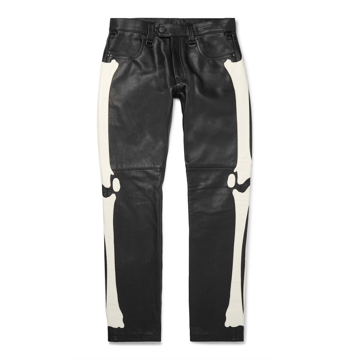 Photo: Blackmeans - Slim-Fit Appliquéd Leather Trousers - Black