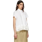 Sacai White Embroidered Hem Shirt