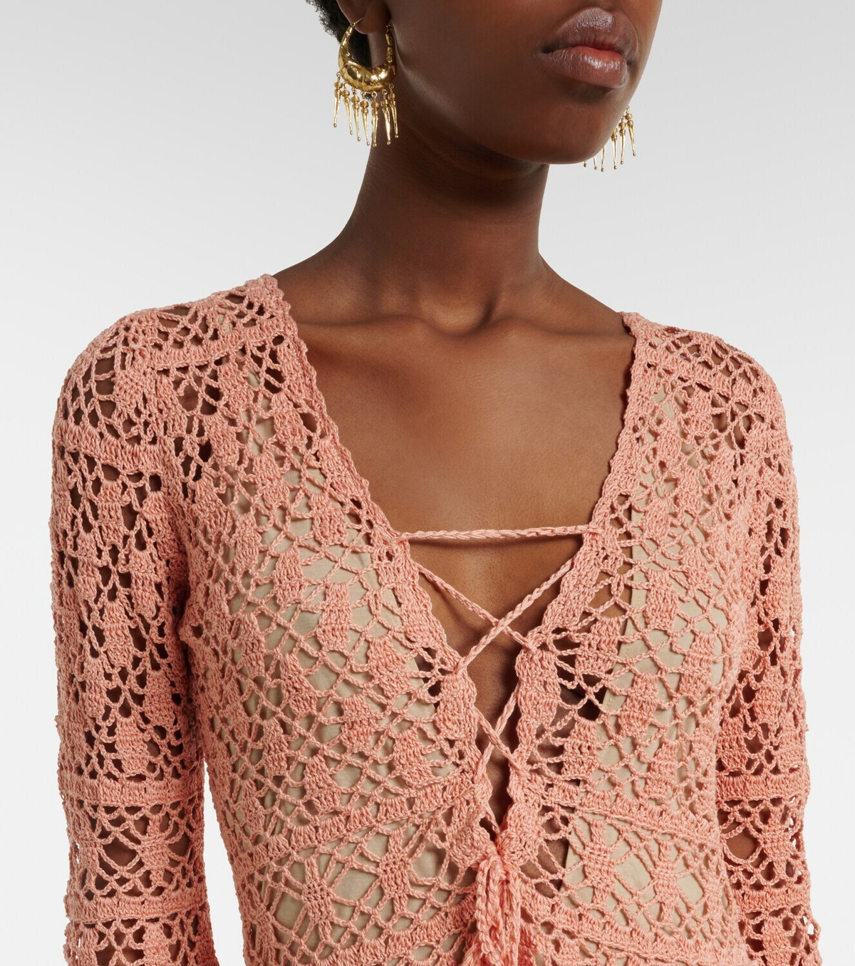 Anna Kosturova Bianca crochet cotton minidress