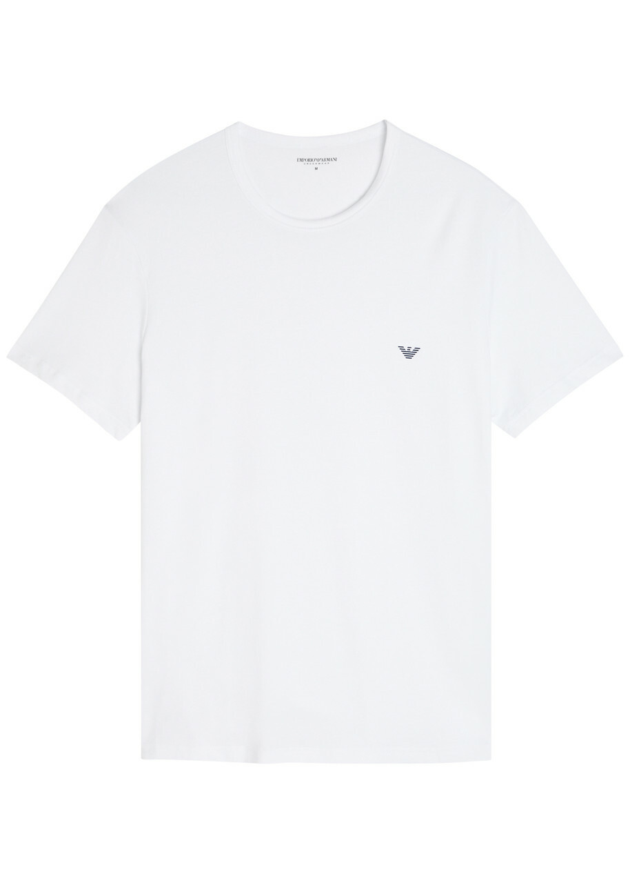 Emporio Armani Logo Stretch-cotton T-shirt set of two White