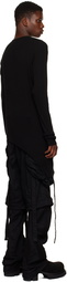 Julius Black Asymmetrical Long Sleeve T-Shirt