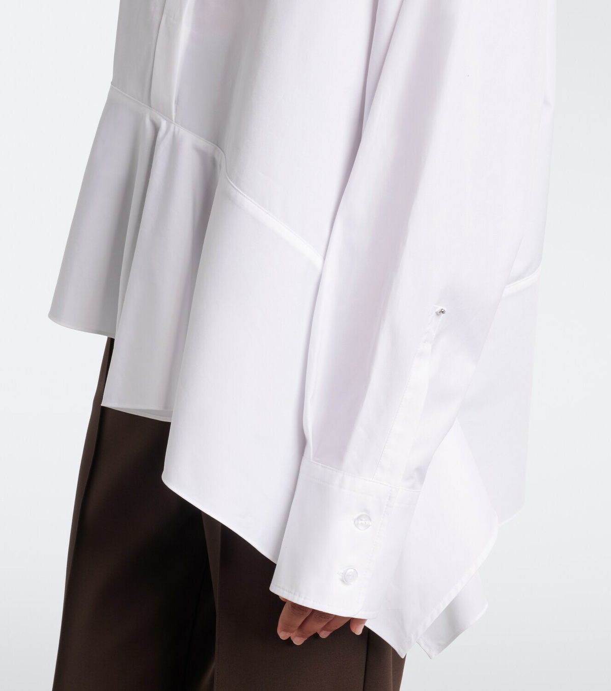 Sportmax Asymmetric cotton poplin shirt