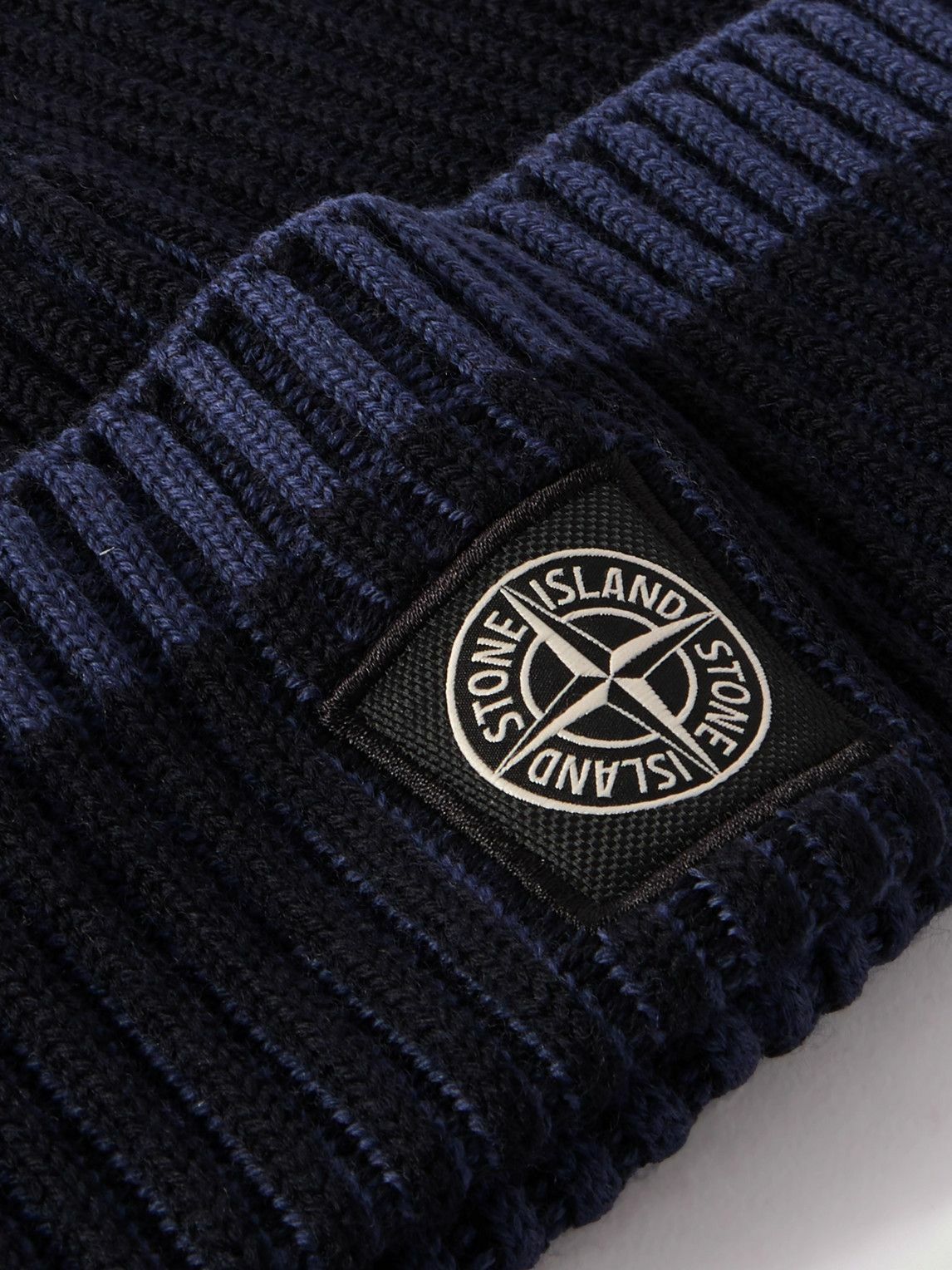 Stone Island - Logo-Appliquéd Ribbed Virgin Wool Beanie