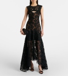 Costarellos Janica silk lace gown