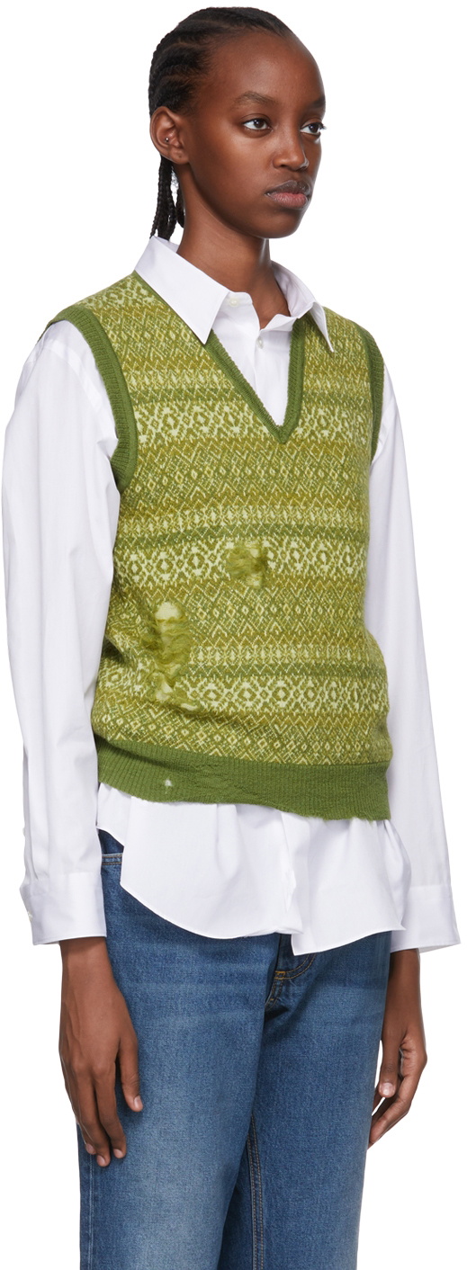 Maison Margiela Green Wool Vest Maison Margiela