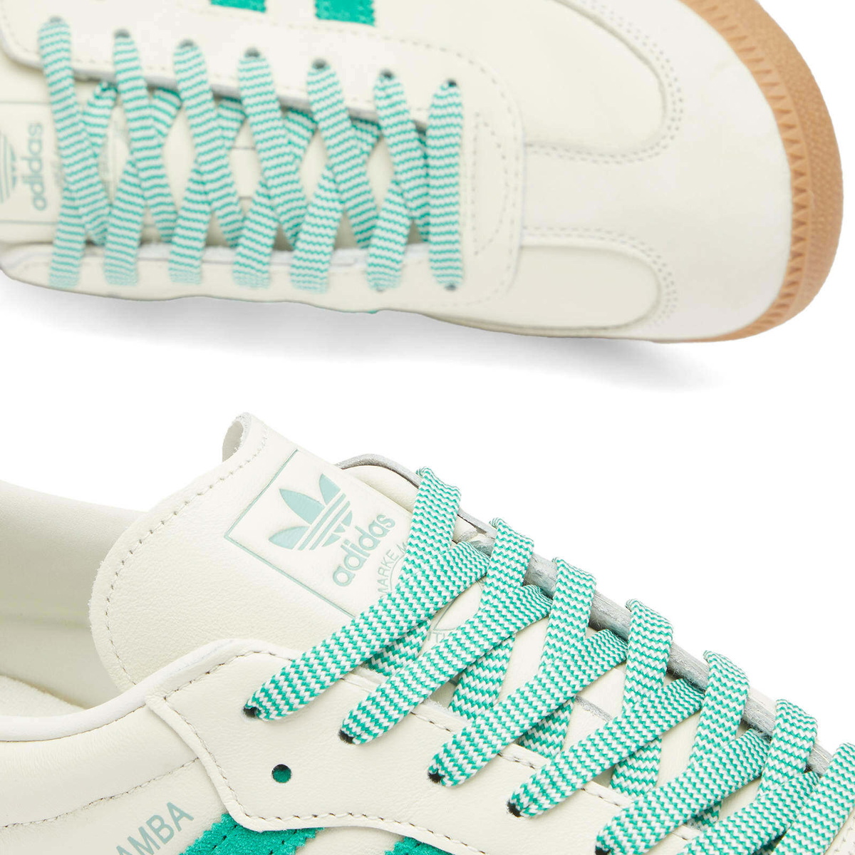 235mm 1足 お買い得(W)Adidas Samba OG Off White Court Green Adidas Women's Samba OG Shoes 'Off White/Court Green
