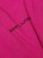 SAINT LAURENT - Logo-Print Cotton-Jersey T-Shirt - Pink