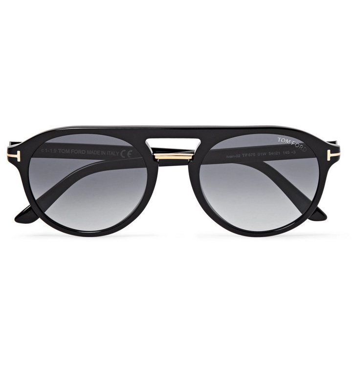 Photo: TOM FORD - Jacob Aviator-Style Acetate Sunglasses - Black