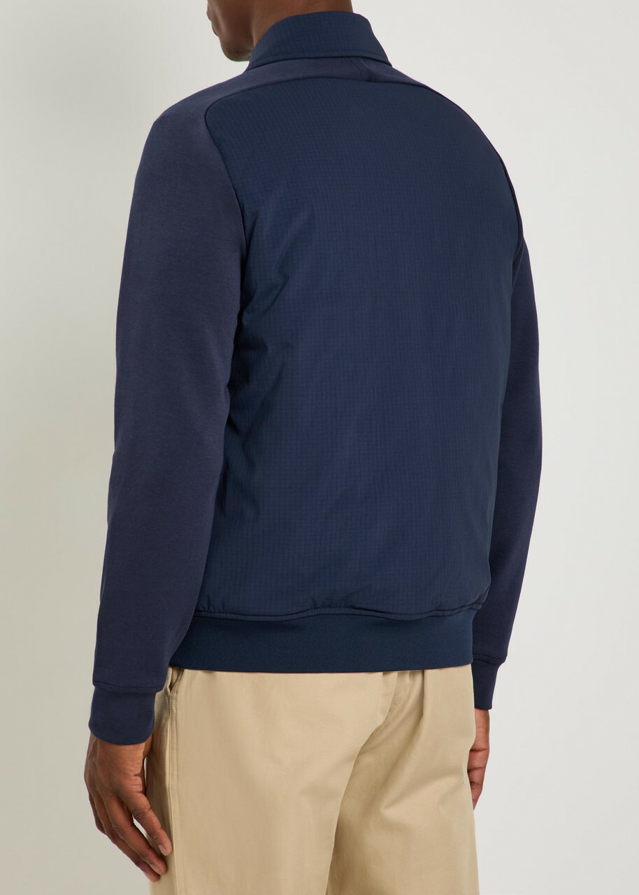 PS Paul Smith Mixed Media Quilted Shell and Jersey Jacket Navy