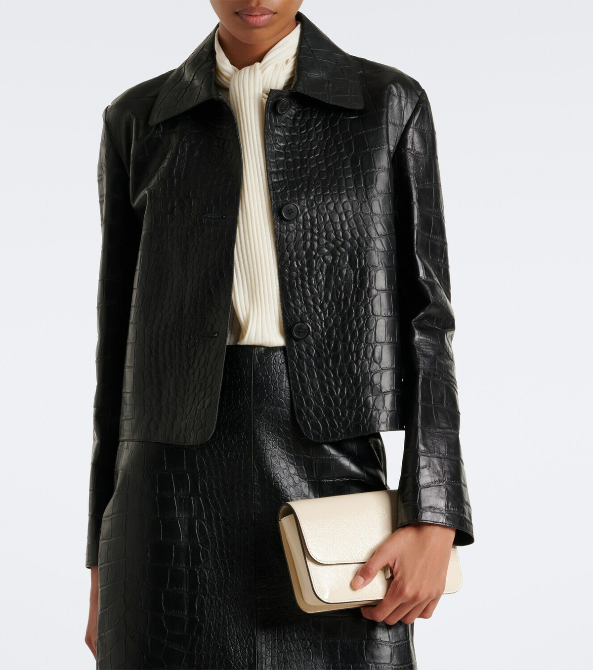 Arma Emy croc-effect leather jacket