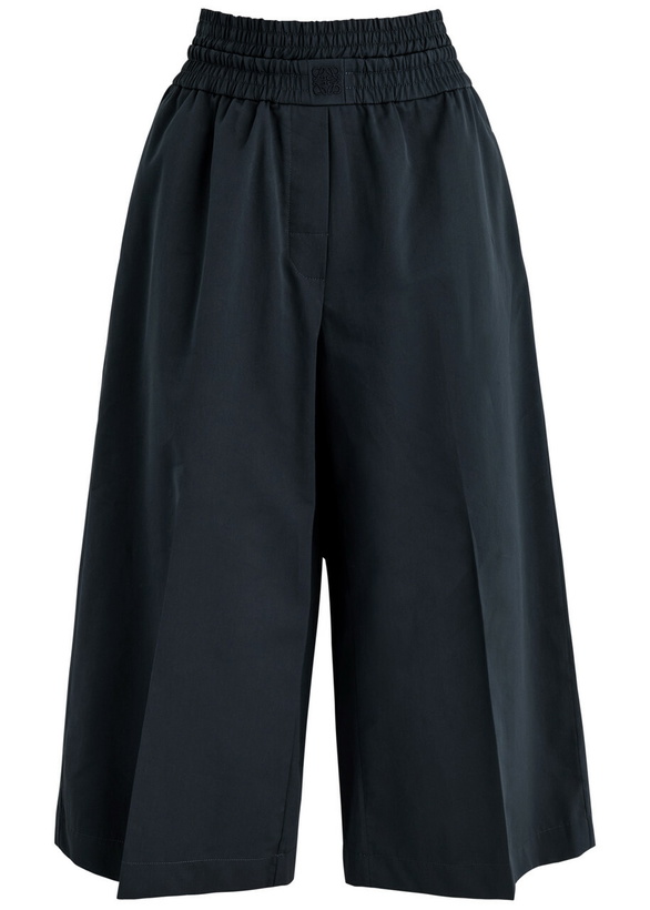 Photo: Loewe Cropped Wide-leg Cotton-blend Trousers Navy