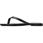TOTEME Brown Croco-Embossed Flip-Flops