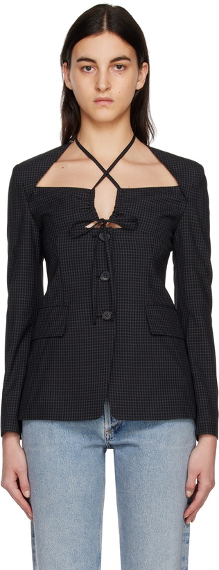 Photo: J KOO Black Cutout Blazer