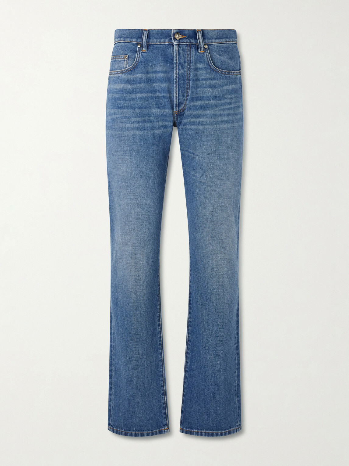Versace - Straight-Leg Logo-Appliquéd Jeans - Blue