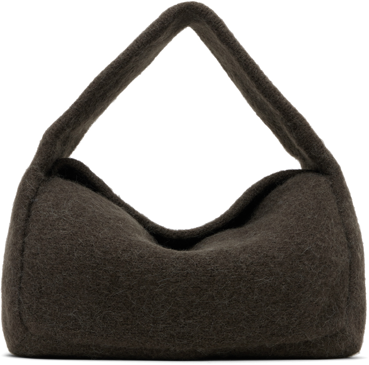 Lauren Manoogian Gray Knit Baguette Bag