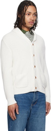 Polo Ralph Lauren Off-White Cotton Shawl-Collar Cardigan