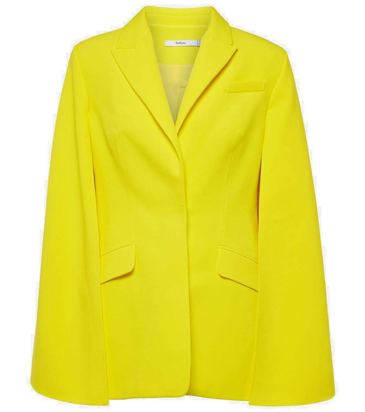 Photo: Safiyaa Hadley caped crêpe blazer