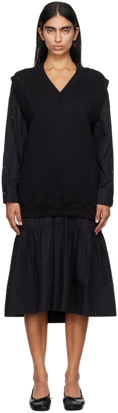 Photo: 3.1 Phillip Lim Black Vest Combo Midi Dress