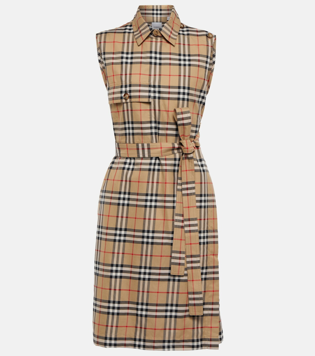 Burberry - Vintage Check Cotton Midi Dress Burberry