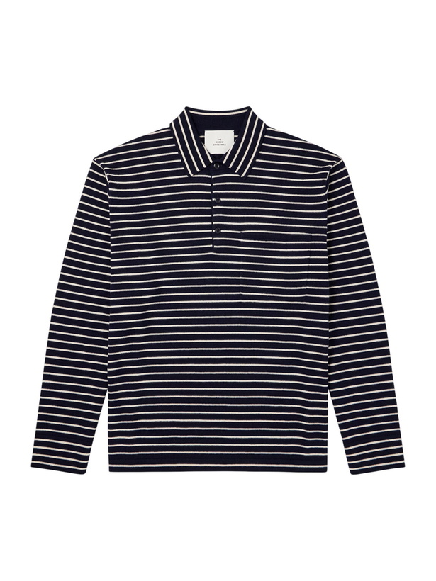 Photo: The Elder Statesman - Striped Cashmere Polo Shirt - Blue
