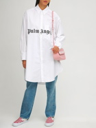 PALM ANGELS Logo Cotton Blend Poplin Shirt Dress