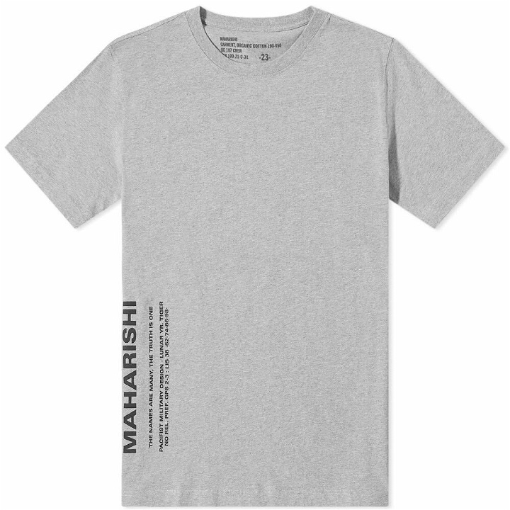 Photo: Maharishi Men's MILTYPE Side Print T-Shirt in GreyMarl