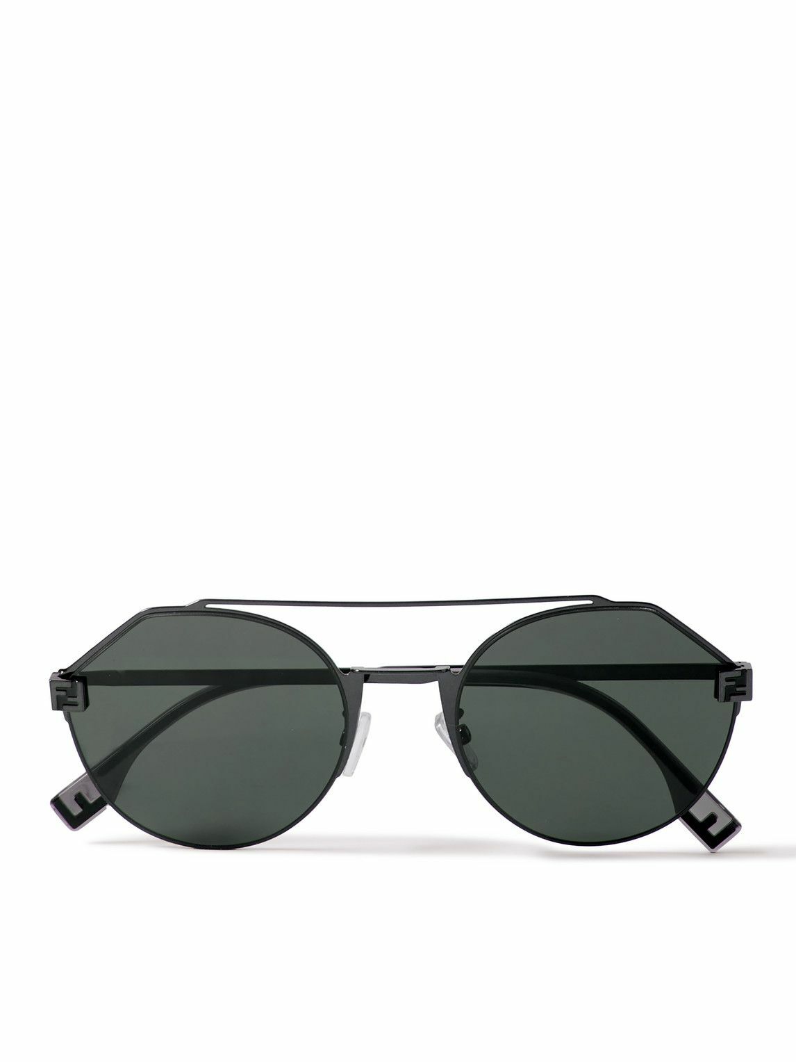 FENDI Aviator-Style Logo-Print Tortoiseshell Acetate Sunglasses