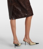Saint Laurent Belted leather pencil skirt
