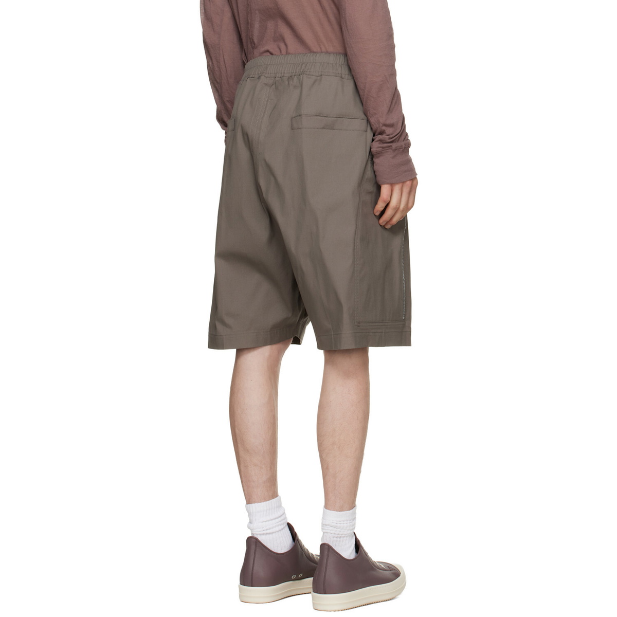 Rick Owens Gray Tower Heizer Cargo Shorts