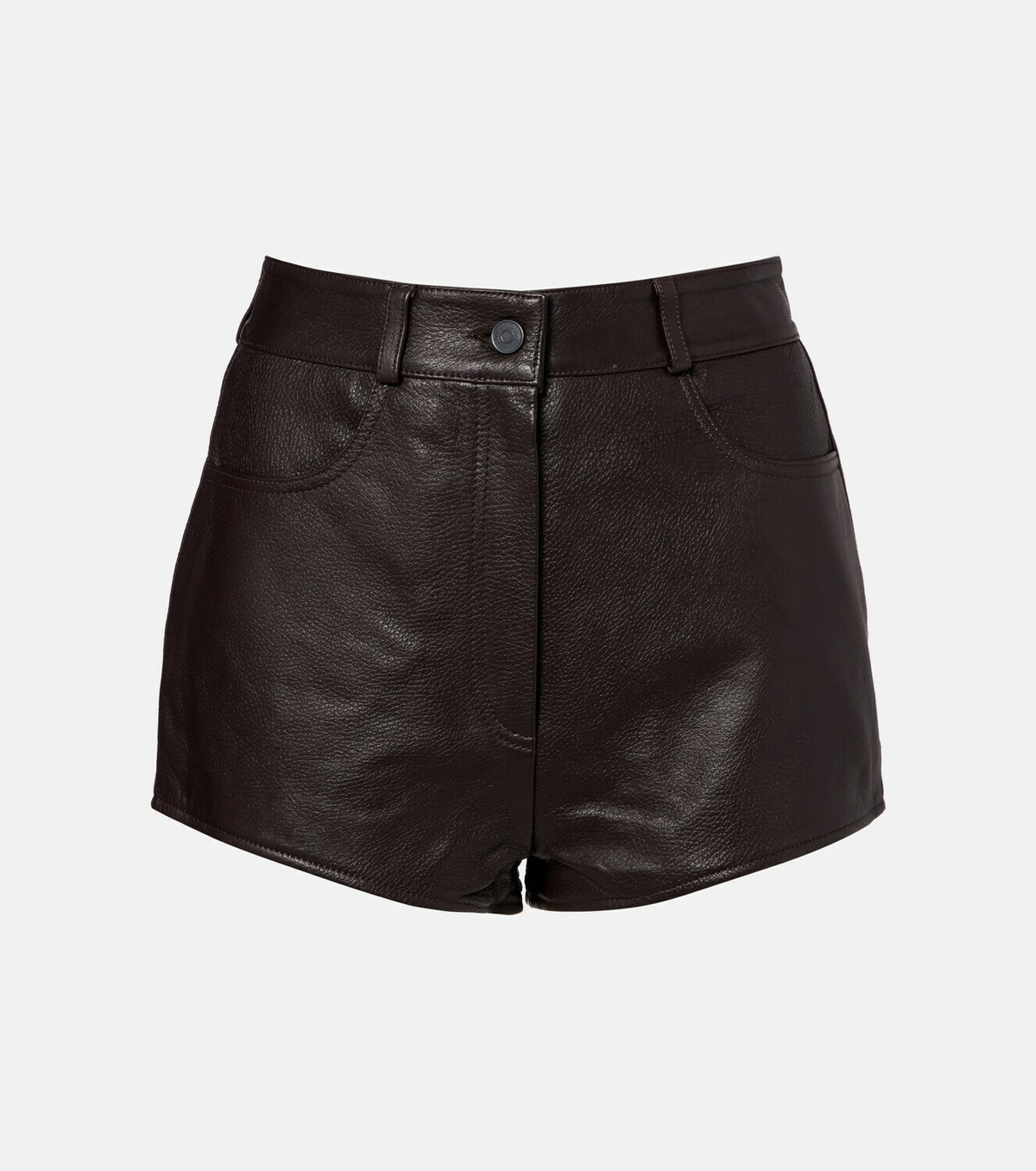 The Frankie Shop Loen high-rise leather micro shorts