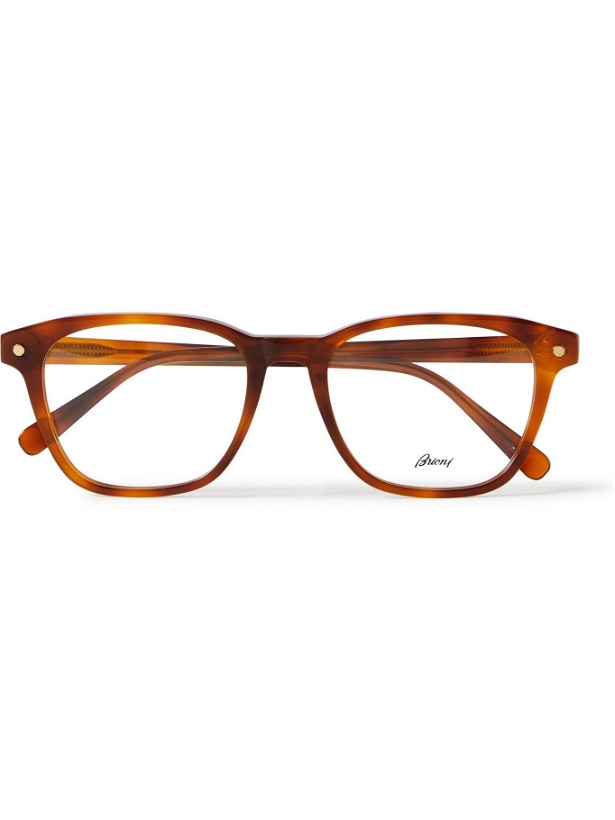 Photo: BRIONI - Square-Frame Tortoiseshell Acetate Optical Glasses - Tortoiseshell