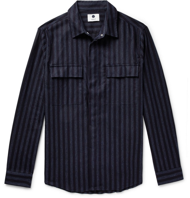 Photo: NN07 - Striped Cotton Overshirt - Men - Blue
