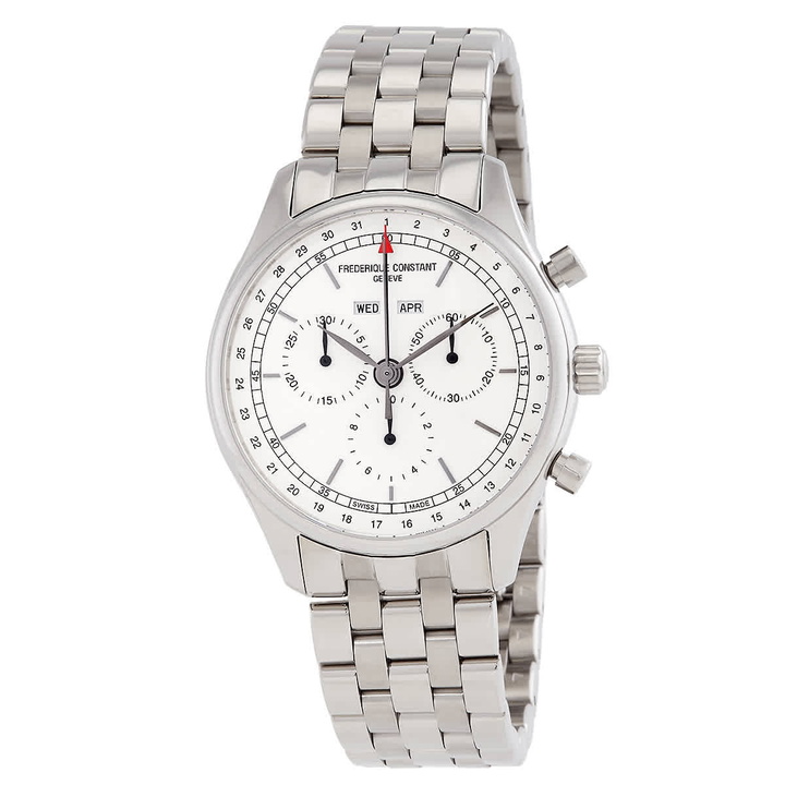 Photo: Frederique Constant Classics Chronograph Quartz Silver Dial Mens Watch FC-296SW5B6B